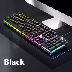 K500 teclado para jogos com fio sensação mecânica laptop desktops pc computador acessórios de escritório 104 teclas teclados com luz de fundo rgb na internet