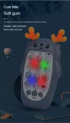 Imagem do Telefone bilíngue mordedor brinquedos para bebê, música, brinquedo de voz, educação precoce, máquina de aprendizagem, eletrônica, presente infantil