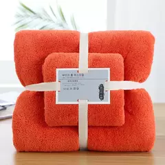 2 pcs/Set Luxo Super Large Toalha Alta Absorvente Soft Coral Fleece Toalha de Banho e Toalhas Rosto Conjunto para Adultos 70x140cm 35x75cm - loja online