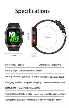 Impermeável Smart Watch para Homens, Rastreador de Esporte ao Ar Livre, Bluetooth Call Smartwatch, Militar, GPS, Lanterna, Bússola, Huawei, Xiaomi, Novo - loja online