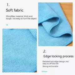 Toalhas de limpeza espessadas para cozinha, Microfibra reutilizável, Toalhas de limpeza multiuso, Ferramentas domésticas, Panos limpos, 4 cores, 4 pcs na internet