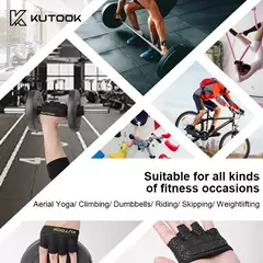 Imagem do KUTOOK-Luvas Esportivas de Fitness para Treinamento, Halterofilismo, Treino, Luvas Parciais Duráveis com Almofada para Exercício, Acessórios de Ginástica