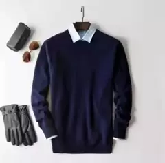 Pulôver de caxemira masculino, suéter clássico de algodão quente, camisa para outono e inverno, 2022 - comprar online