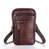 Bolsa de cintura de couro masculina, cinto para celular para pequenas empresas, esporte ao ar livre, um ombro, andar, vestindo
