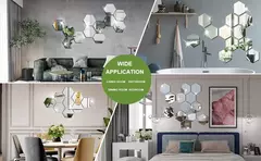 Hexagon 3D Espelho Adesivo de Parede, Sala Adesivos, Decoração do Quarto, Banheiro, Decoração de Casa, Vários tamanhos, DIY TV Fundo - comprar online