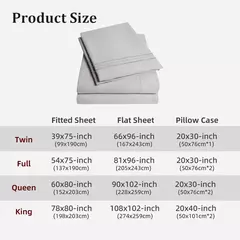 Battilo-Cama de casal Set Sheets, folha plana com Pillowscaso, Luxo Cooling, King and Queen, cama de tamanho completo, 4 PCs - comprar online