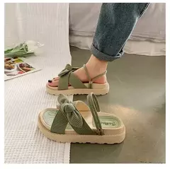 Sapatos romanos plataforma para mulheres, sandálias planas, chinelos bonitos, estilo fada, estudante, nova moda, verão, 2023 - comprar online