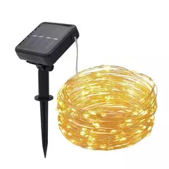 Impermeável cobre fio LED String Lights, Solar Power Lamp, jardim ao ar livre, casamento, festa de Natal, guirlanda, fada, 100 na internet