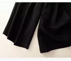 Imagem do Calça de perna larga feminina, cintura alta elástica, algodão e linho, calça casual, calça reta solta, retrô artística, amarela, verão