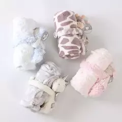 Conjunto De Animais De Pelúcia, Presente Do Bebê Recém-nascido, Cobertor De Sono De Segurança, Coelhinho Rosa, 6 Estilos, 30x30, 2 Pcs na internet