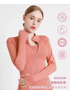 Fato de treino de mangas compridas Slim Fit para mulheres, casaco fitness, tops de ioga com buracos, jaqueta de ginástica, moletom de treino 2024 - loja online