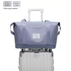 Mala de viagem dobrável para mulheres, separação seca e úmida, bolsa de bagagem leve, bolsa de ombro manual, bolsa de ioga e fitness com rodas - Wolf Magazine