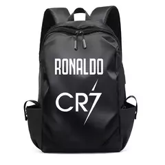 Mochila portátil impermeável para homens, mochila impressa super estrela do futebol, sacos de livros escolares universitários, menino e menina, CR7 na internet
