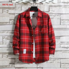 2020insplaid camisa masculina estilo hong kong outerwear coreano na moda versátil manga longa topo para homens da moda na internet