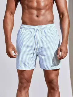 Shorts de praia de poliéster respirável masculino, shorts de prancha de surf em linha 3D, maiô havaiano, verão, novo - loja online