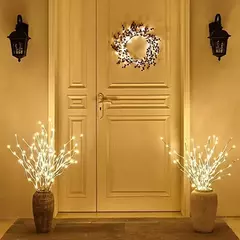 Bateria operado Birch Branch LED Light, luzes festivas brancas, festa de Natal, decoração do casamento, galho, ao ar livre, 1 pc - Wolf Magazine