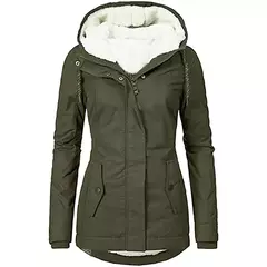 Casacos com capuz com zíper para mulheres, parkas soltas com bolsos, manga cheia, grossos e quentes, jaquetas monocromáticas, casuais e soltas, outono e inverno, 2023 - Wolf Magazine