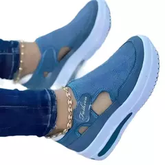 Calçado feminino de malha respirável, sandálias de plataforma vulcanizada, tênis casual feminino, novo verão, 2023 - loja online