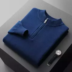 Suéter de malha de caxemira masculino, casaco de alta qualidade, gola meia altura, pulôver grosso, quente, tamanho grande, 100% lã, brincalhão, jovem, inverno, novo - comprar online