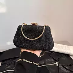 Saco de noite luxuoso para mulheres, alto design, banquete de festa, saco de glitter para senhoras, embreagem do casamento, bolsa de ombro, bolsa de corrente, marca - Wolf Magazine