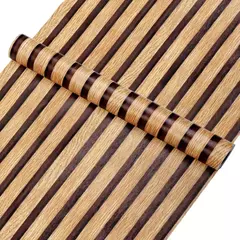 Papel de parede autoadesivo listrado de madeira do PVC, etiqueta impermeável, parede do fundo, mesa, armário, mobília, renovação, 45cm - comprar online