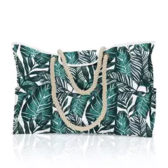Saco de praia impermeável de tamanho grande para mulheres, bolsa de ombro para