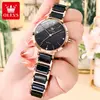 OLEVS-Moda Feminina Relógio Elegante, Movimento Japonês, Pulseira Cerâmica, Pulseira Feminina de Luxo, Relógios Quartzo, Presentes