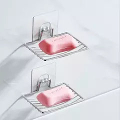 1pc-de aço inoxidável saboneteira punch-livre prego-livre banheiro única camada dreno parede pendurado otário caixa de sabão luz prateleira de luxo na internet