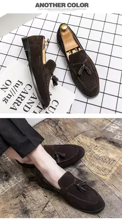 Mocassim preto masculino, mocassim de pedal único, sapato de vestido de negócios marrom, vestido de noiva italiano, tamanho 38-48, novo