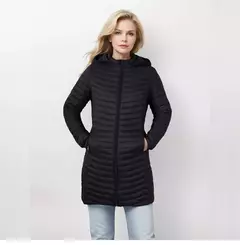 SANTELON-Casaco Longo Embalável Puffer Feminino, Capuz Destacável, Peso Leve, Quente, Solto, Outwear Sólido, Tamanho Asiático - Wolf Magazine