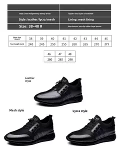 Sapatos esportivos casuais de verão respiráveis plus size sapatos masculinos de couro 6cm salto interno invisível aumentar sapatos 8cm