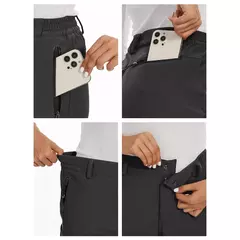 Imagem do MAGCOMSEN-Calça de lã feminina com bolsos de zíper, calça reta impermeável, carapaça macia, esqui quente com neve, outono e inverno