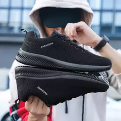MAEDEF-Sapatos esportivos respiráveis para homens e mulheres, tênis de malha casual, corrida e caminhada, tênis de ginástica, preto - comprar online