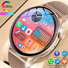 Smartwatch NFC para Mulheres, Smartwatch com Tela HD, Frequência Cardíaca, Rastreamento GPS, Chamadas por Voz, Huawei, Xiaomi, Novo, Senhoras, 466x466, 2022 - loja online