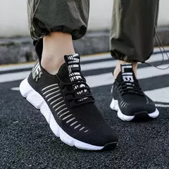 Tênis leves casuais para homens, sapatos esportivos respiráveis, tênis de corrida ao ar livre, tênis de corrida na internet