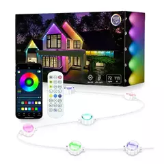 Luzes externas permanentes inteligentes rgbic beirais led bluetooth luz diy à prova d' água sincronização de música temporizador cordas festa natal feriado - Wolf Magazine