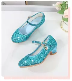 Sapato de salto alto de cristal infantil, sandálias de cristal, fivela, princesa sapato de dança, desempenho estudantil, couro, meninas, moda - comprar online
