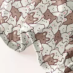 Urso de pelúcia bonito impresso fosco cabido folha para quarto, tampa de cama, cama, 1 desenho animado, excluindo fronhas, bonito - loja online