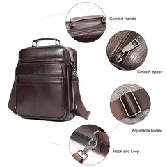 Imagem do Westal Mensageiro de Couro Genuíno Bag, Laptop sacos para documentos, saco de negócios, Bolsas de ombro masculinas, 13 ", 6173
