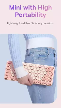 Imagem do Baseus-teclado bluetooth k01a, sem fio, para macbook, ipad, pc, tablet, laptop, mini, fino, sistema duplo, 2.4g, silencioso