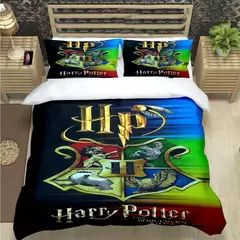 3d quente magia academia harry potter impressão conjuntos de cama suprimentos conjunto consolador adolescentes meninas dos desenhos animados gêmeo único presente do miúdo - comprar online