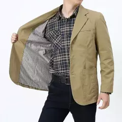 Imagem do Blazer de algodão solto extragrande masculino, jaqueta casual, outerwear masculino