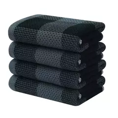 Homaxy-Super Absorvente Algodão Toalhas De Cozinha, Toalha De Microfibra Macia, Secagem Rápida, Lavar Pano De Limpeza, Doméstico, 4Pcs