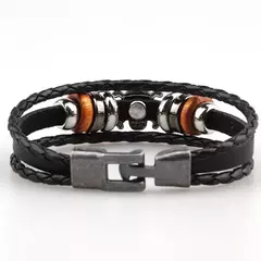 Imagem do Anime uma peça pirata pulseira dos desenhos animados ação luffy chapéu de palha punk estilo retro preto couro tecido pulseira brinquedo presente aniversário