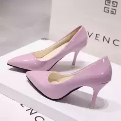 Bombas de salto alto para mulheres, couro envernizado, dedo apontado sexy, salto fino, sapatos de casamento, moda feminina, cor sólida, novo, tamanho 44 - comprar online