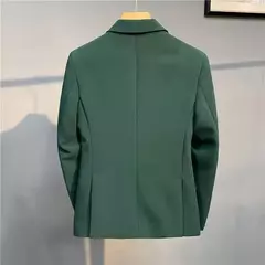 Blazer fino de negócios masculino, roupas estilo coreano, casaco casual, terno elegante, jaquetas marrons, de alta qualidade, 2024