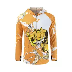Imagem do Camisa de pesca com capuz manga longa masculina, proteção UV, secagem rápida, impressão digital, impermeável, personalizada, por atacado
