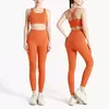 Roupa de ioga feminina de 2 peças, conjunto de treino rápido, roupa de fitness respirável, sutiã e leggings esportivos, roupas fitness, novo, 2024