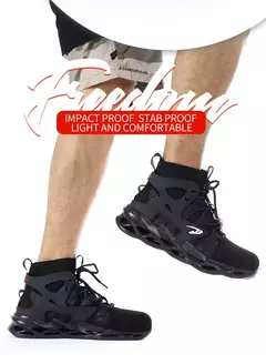Tênis masculinos leves à prova de punção, sapatos de aço, botas indestrutíveis