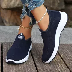 Sapatos femininos leves respiráveis tamanho grande apartamentos para senhora, deslizamento em sapatos casuais esporte ao ar livre tênis moda tênis - Wolf Magazine